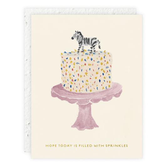 Zebra Cake -Birthday Card: With cello sleeve