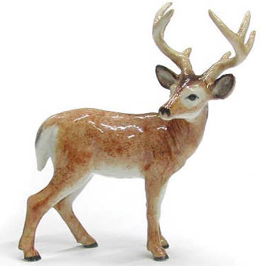 Deer Buck Northern Rose Porcelain Mini Figurine