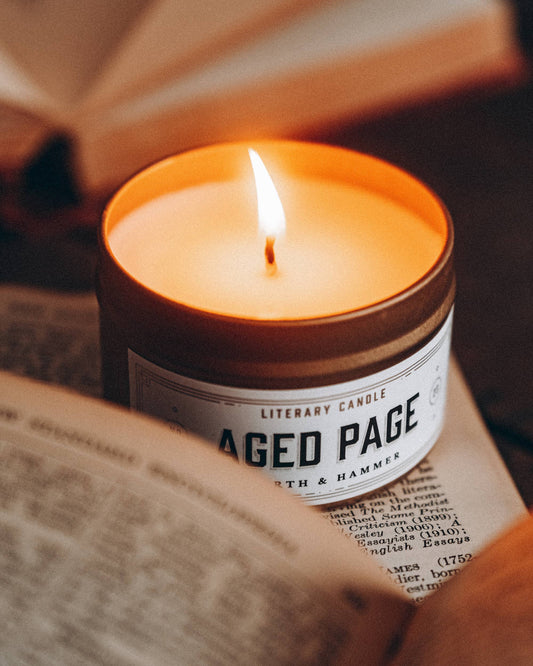 Aged Page Travel Tin Book |  4oz Candle