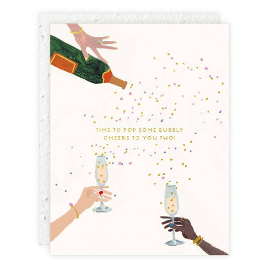 Pop Some Bubbly - Wedding + Engagement Card: With cello sleeve