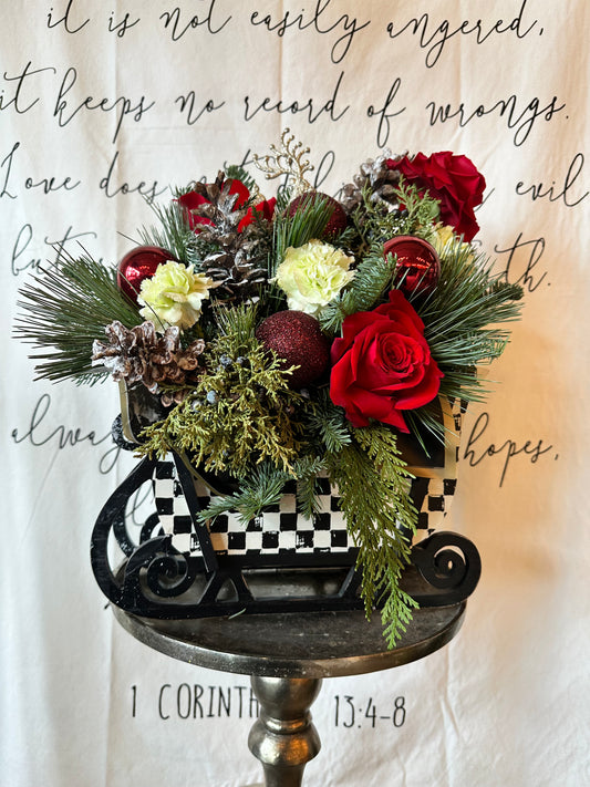 Checkered Sleigh Bouquet