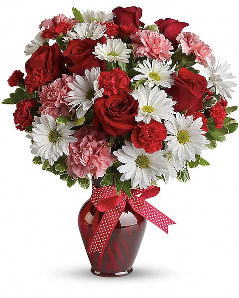 Hugs & Kisses Bouquet with Red Roses