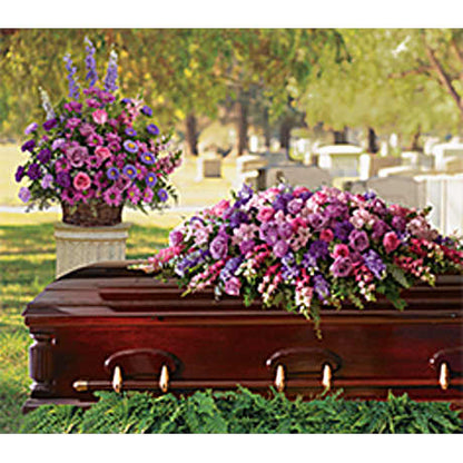 Lavender Tribute Casket Spray