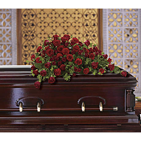 Red Rose Reverence Casket Spray