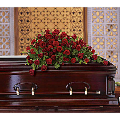 Red Rose Reverence Casket Spray