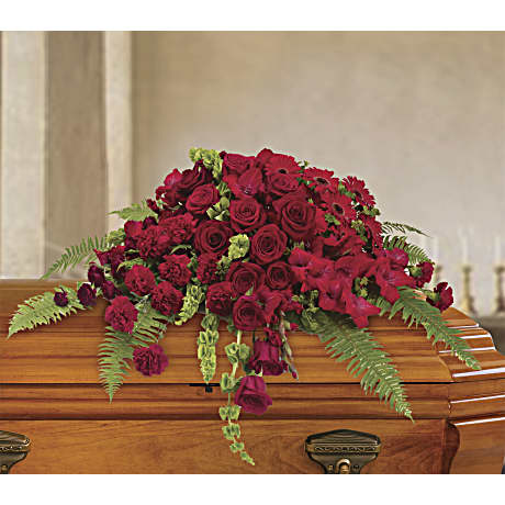 Red Rose Sanctuary Casket Spray