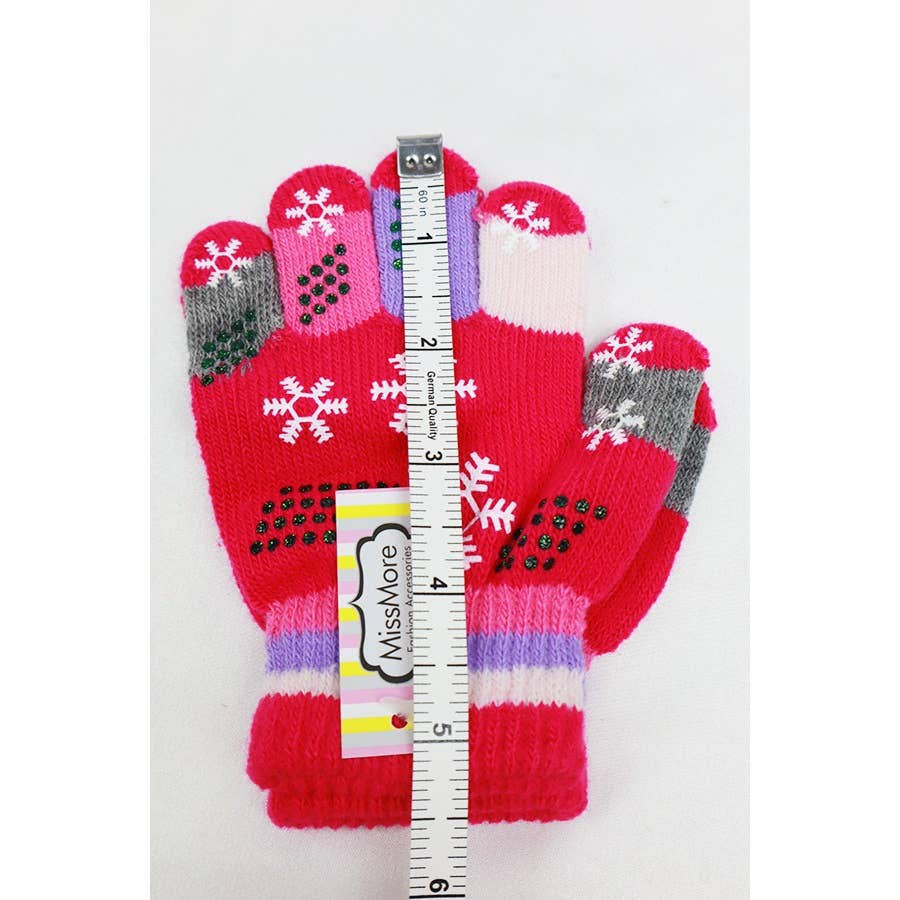 Snowflake Print Kids Gloves: MIX COLOR / ONE