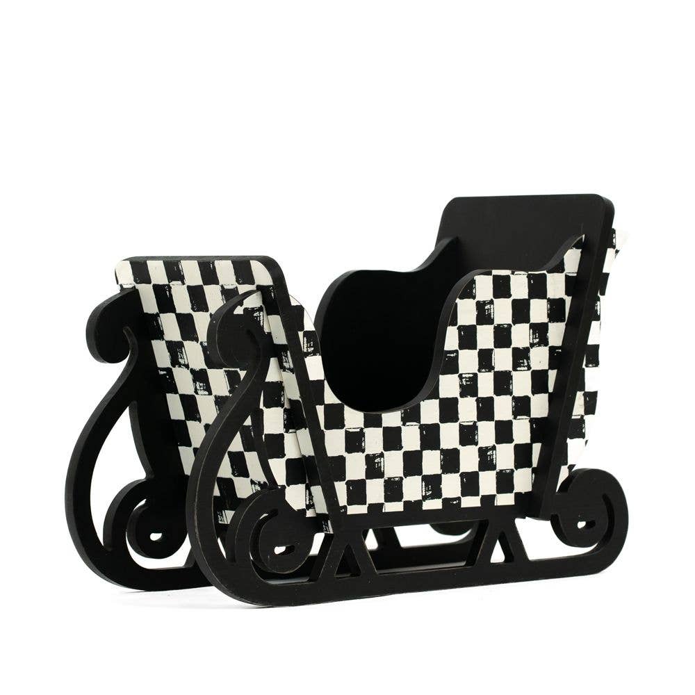 Wood Checkered Sleigh