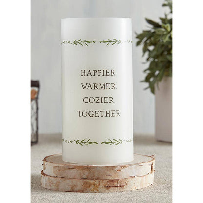 LED Candle "Happier, Cozier"