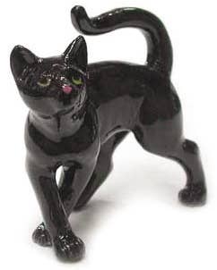 Black Kitten Northern Rose Porcelain Mini Figurine